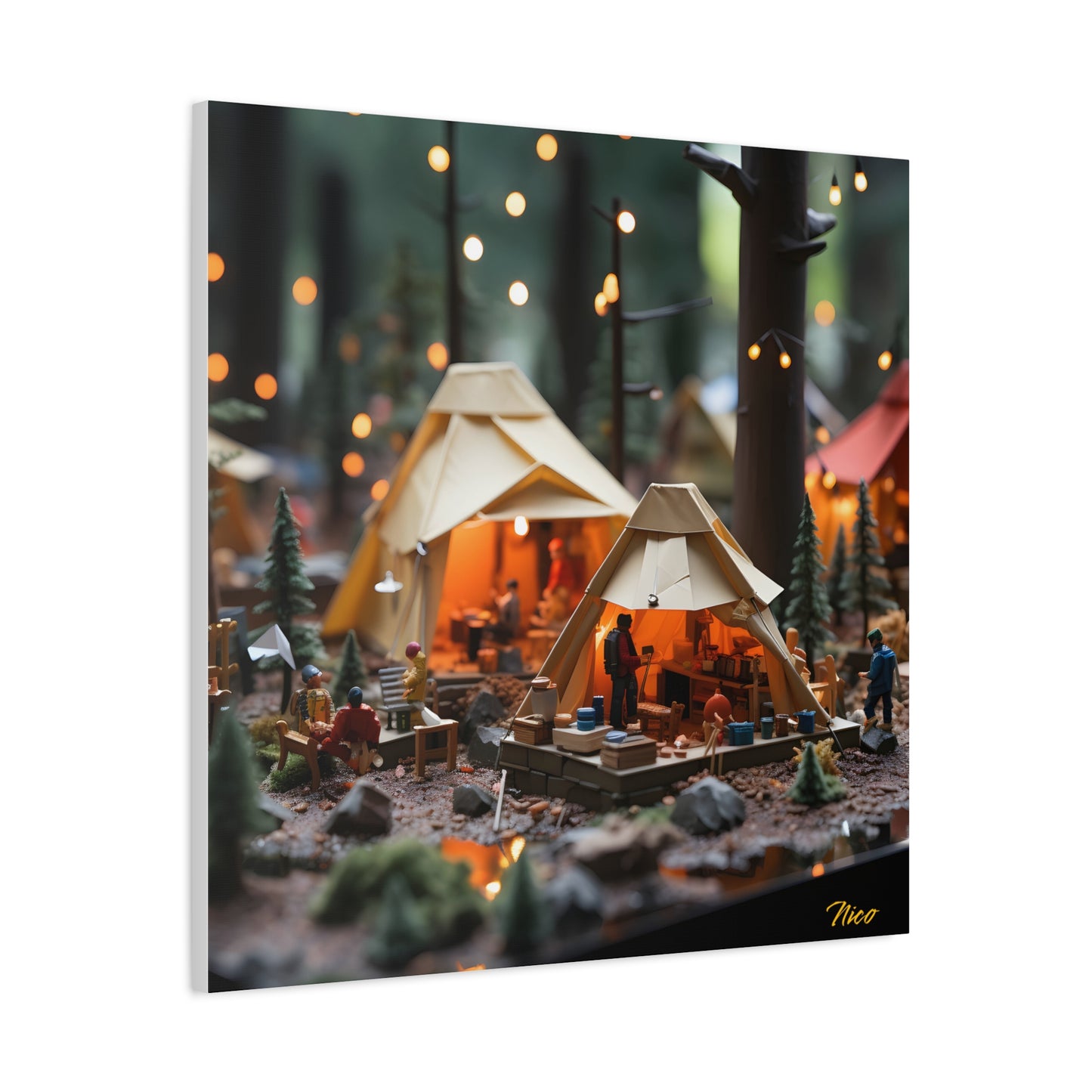 Camping In The Rain Series Print #4 - Streched Matte Canvas Print, 1.25" Thick