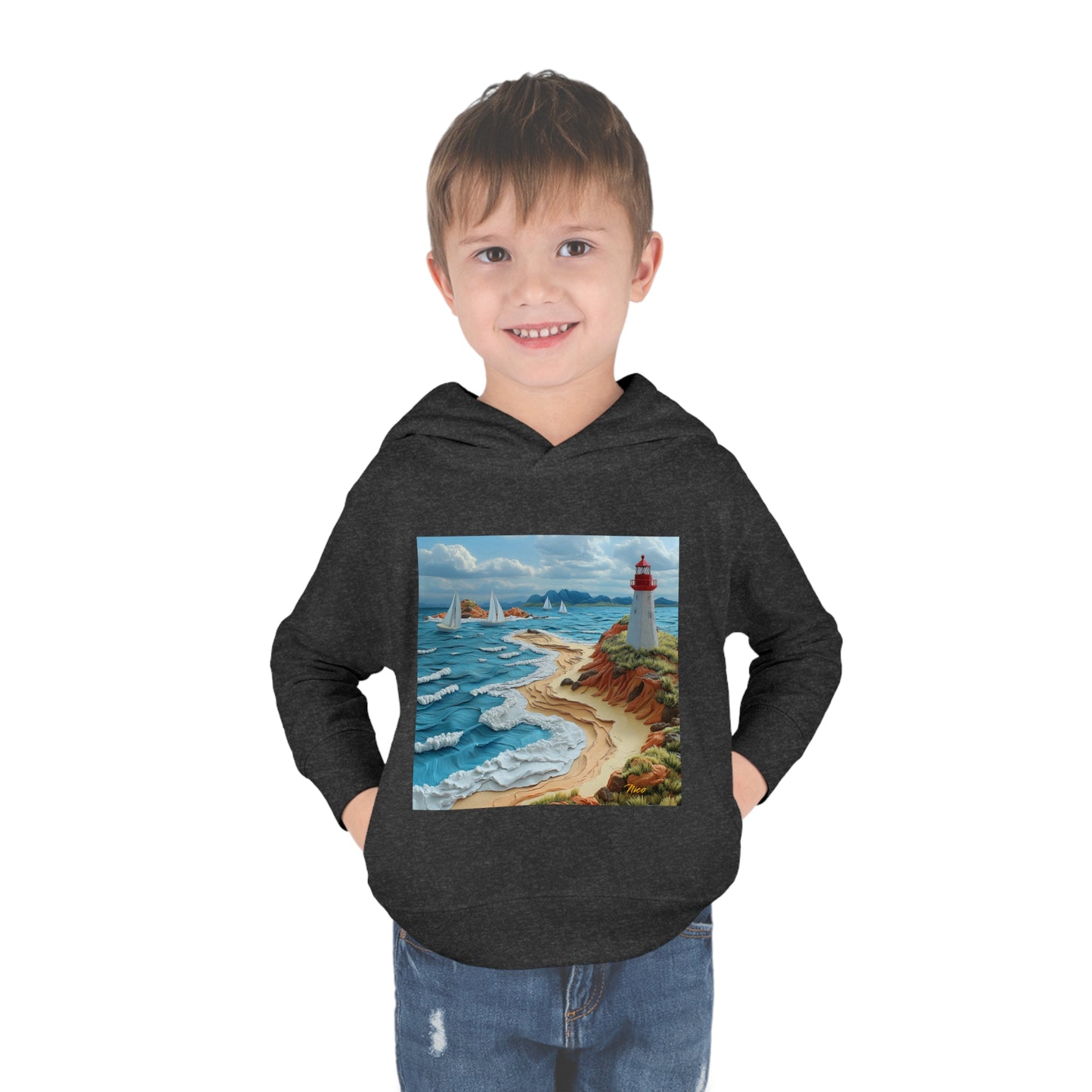 By The Seaside Series Print #4 Toddler Pullover Fleece Hoodie