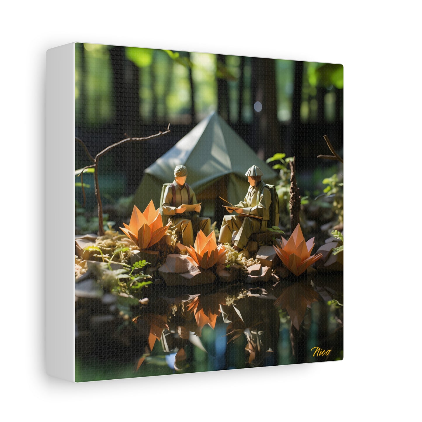 Relaxing By The Brook Series Print #7 - Streched Matte Canvas Print, 1.25" Thick