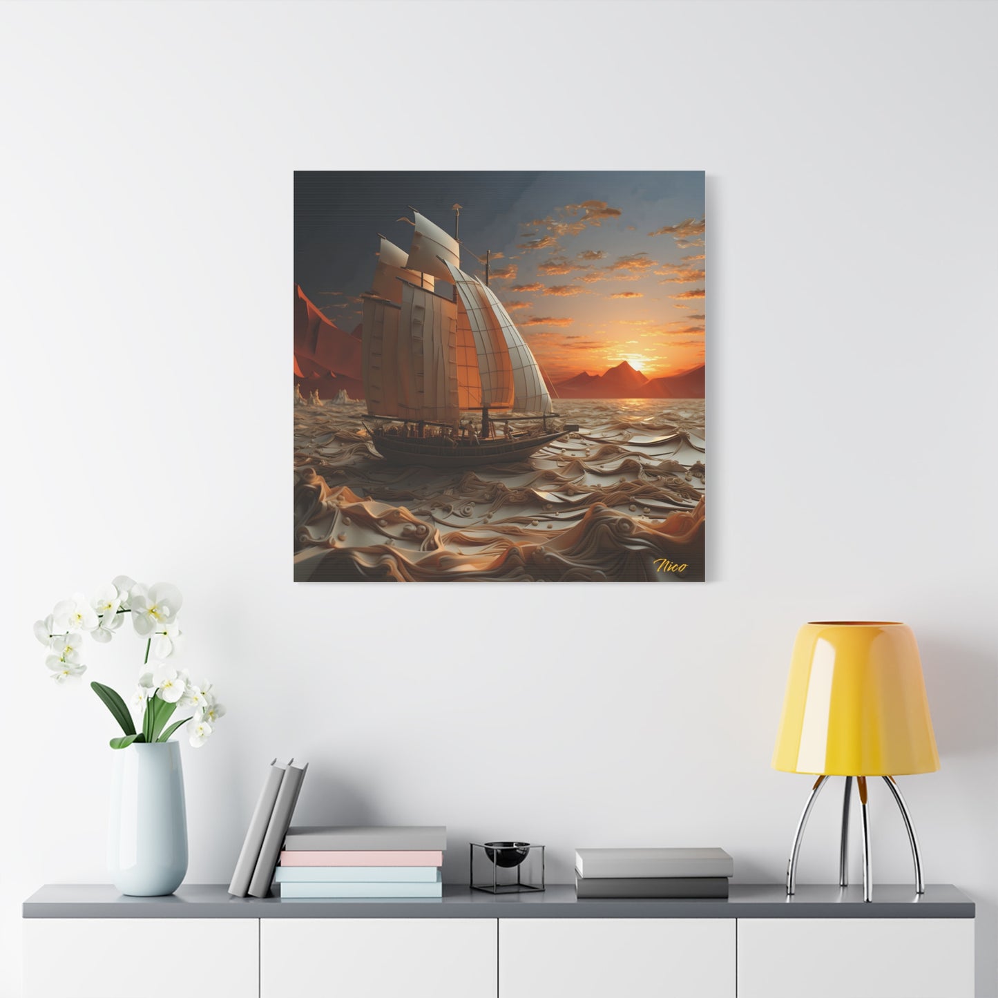 Into The Sunset Series Print #1 - Streched Matte Canvas Print, 1.25" Thick