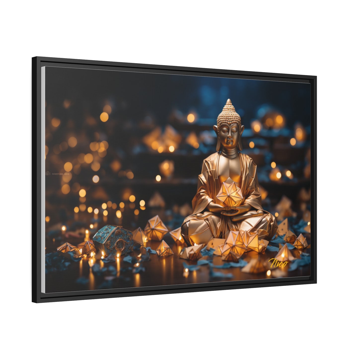 Ascending Buddha Series Print #9 - Black Framed Canvas Print