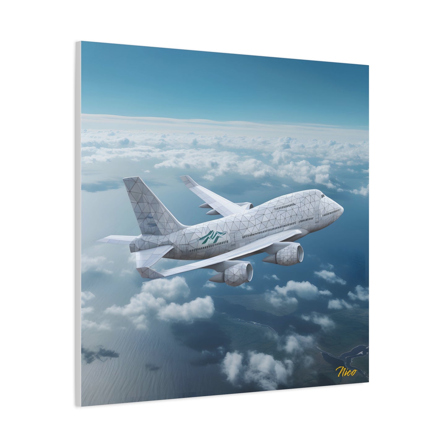 Frequent Flyer Miles Series Print #3 - Streched Matte Canvas Print, 1.25" Thick