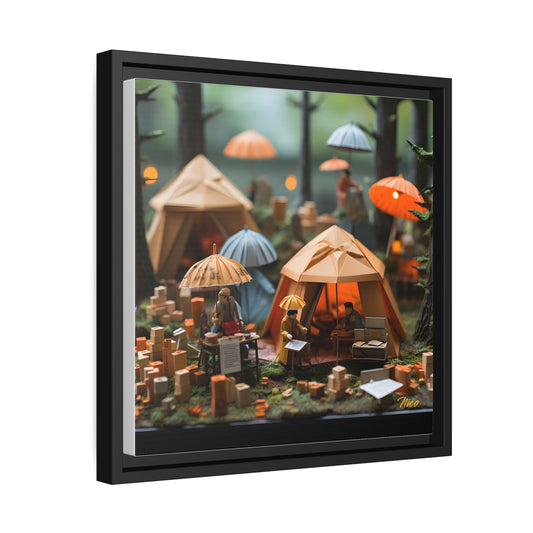 Camping In The Rain Series Print #2 - Black Framed Canvas Print