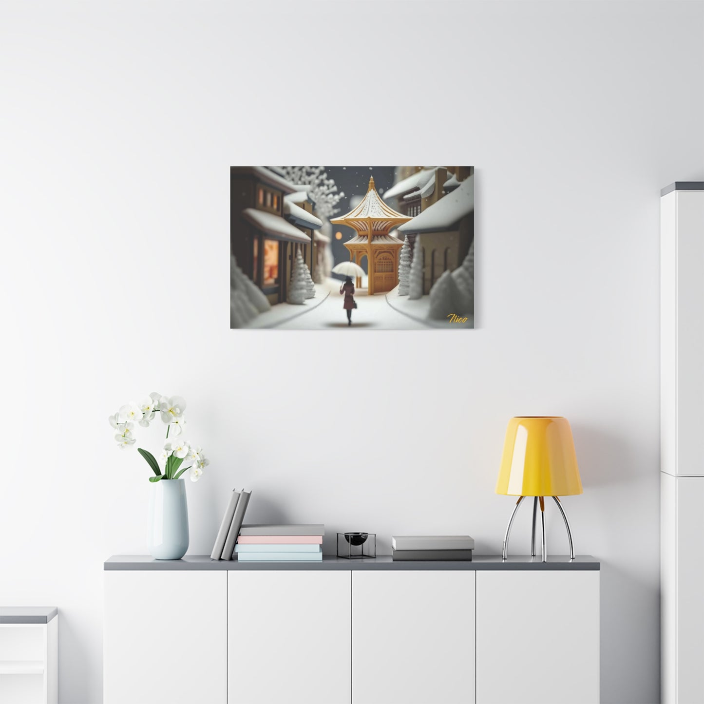 Asian Snow Series Print #5 - Streched Matte Extended Canvas Print, 1.25" Thick