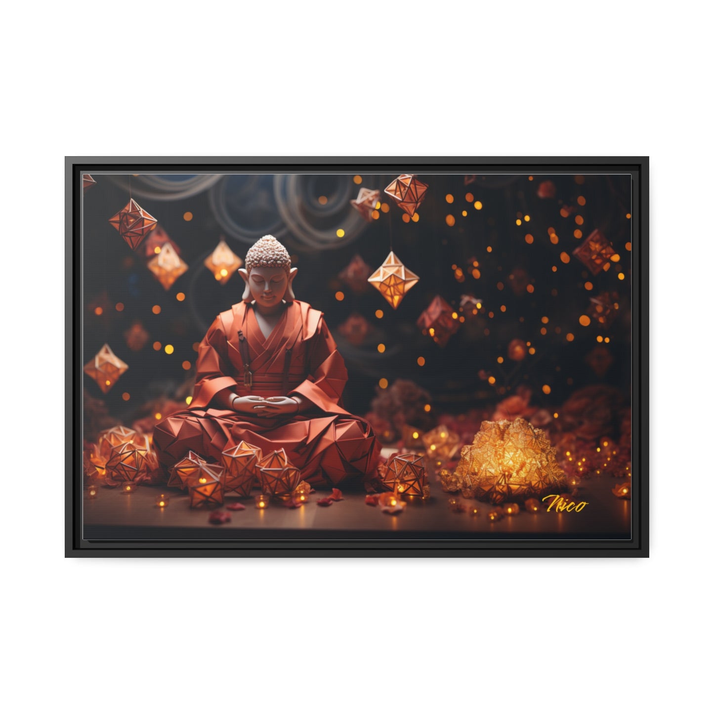 Ascending Buddha Series Print #7 - Black Framed Canvas Print