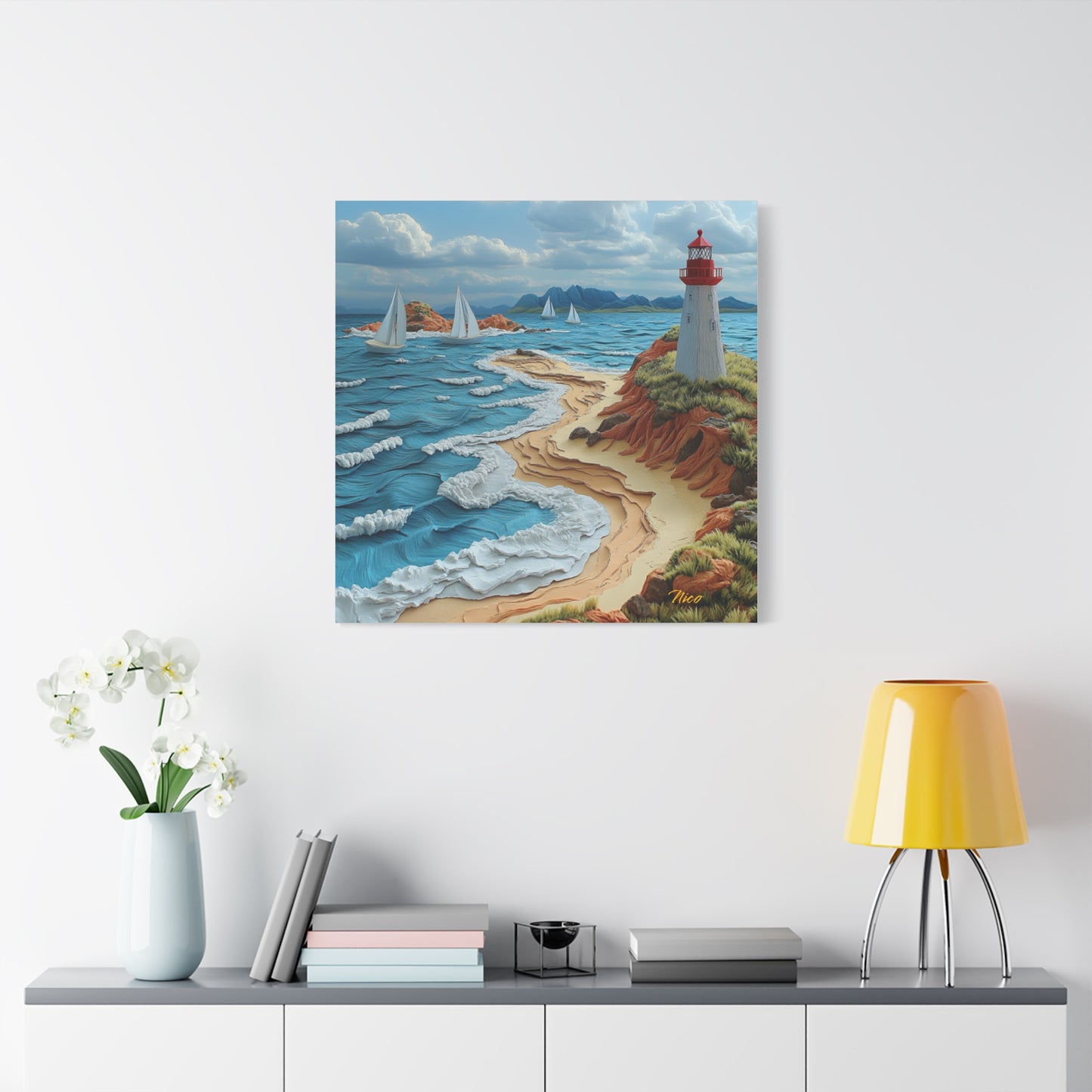 By The Seaside Series Print #4 - Streched Matte Canvas Print, 1.25" Thick