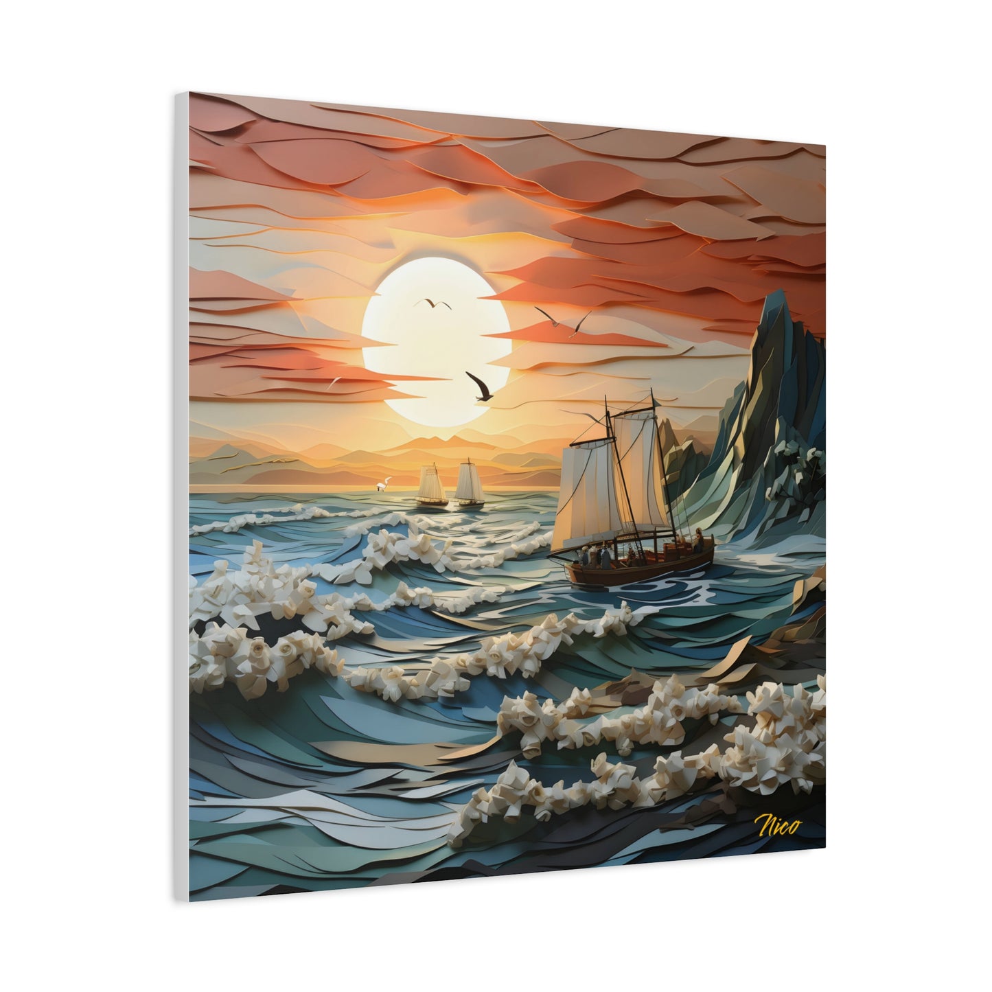 Into The Sunset Series Print #6 - Streched Matte Canvas Print, 1.25" Thick