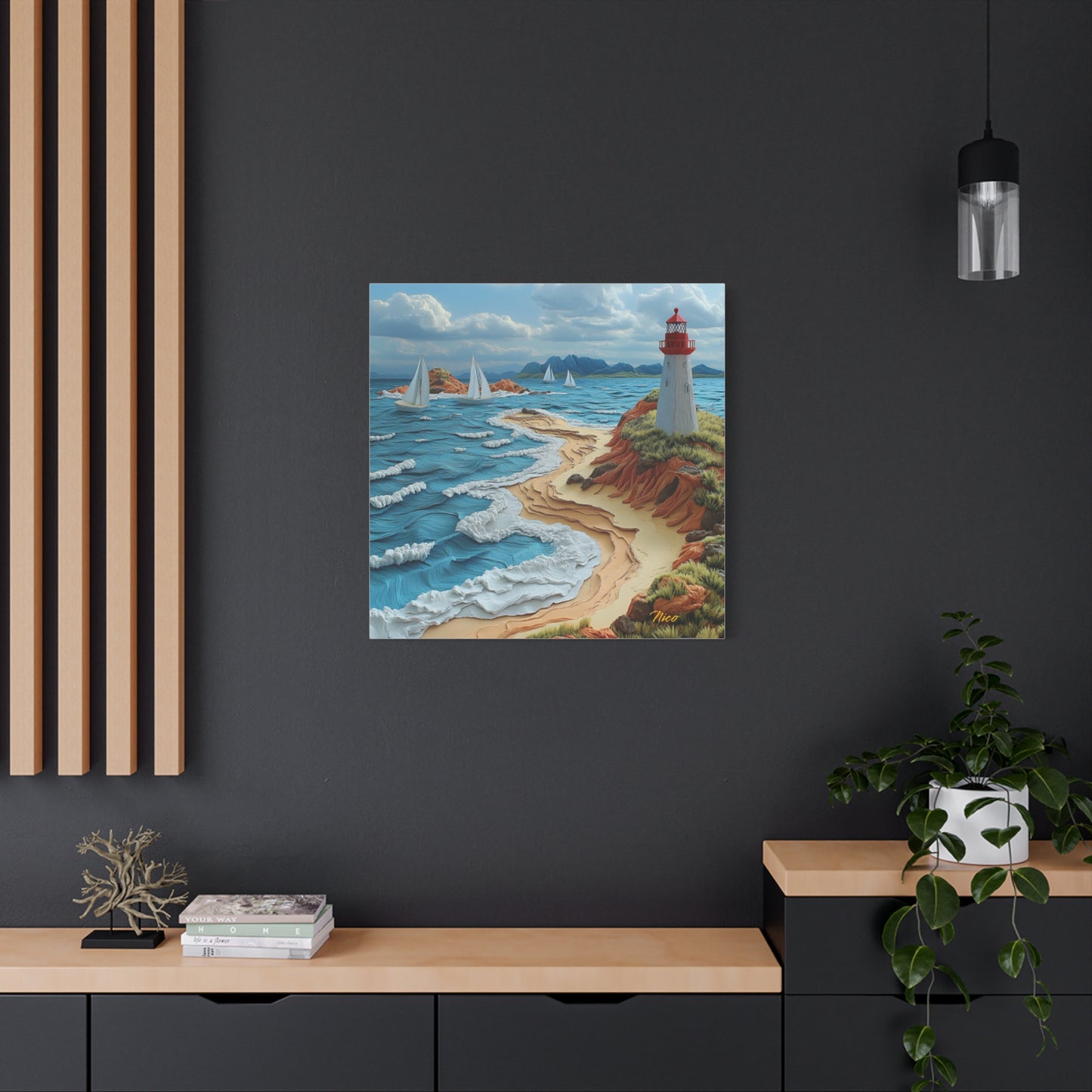 By The Seaside Series Print #4 - Streched Matte Canvas Print, 1.25" Thick