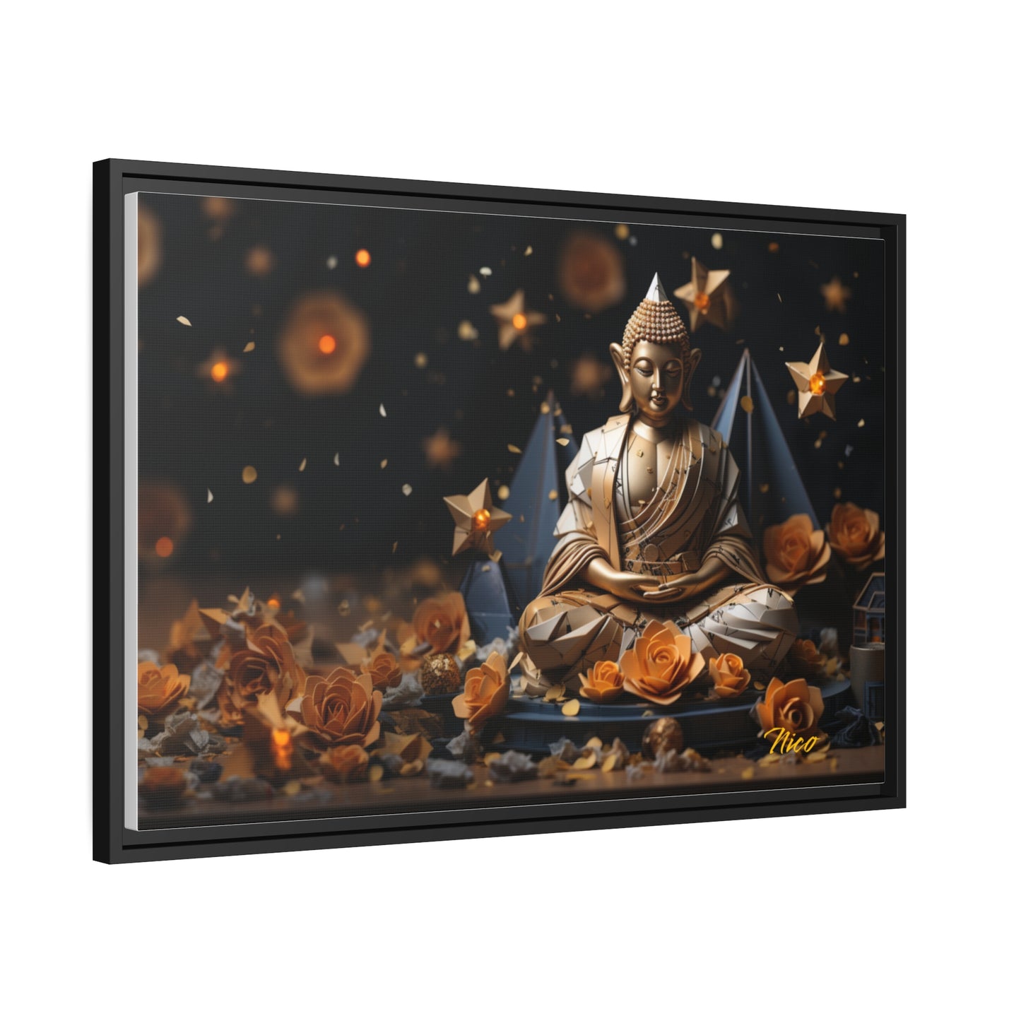 Ascending Buddha Series Print #5 - Black Framed Canvas Print