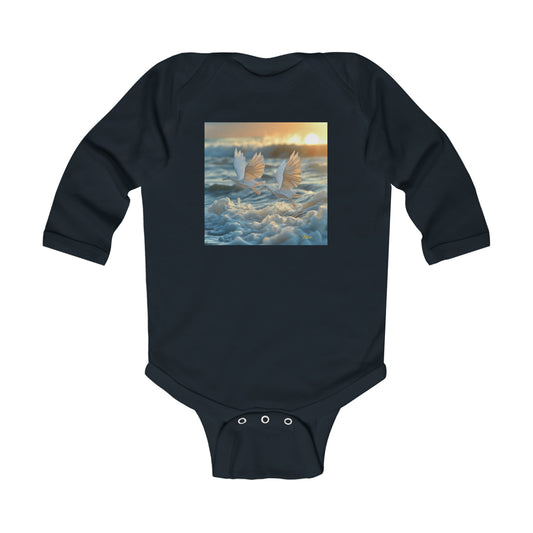 By The Seaside Series Print #5 Infant Long Sleeve Bodysuit