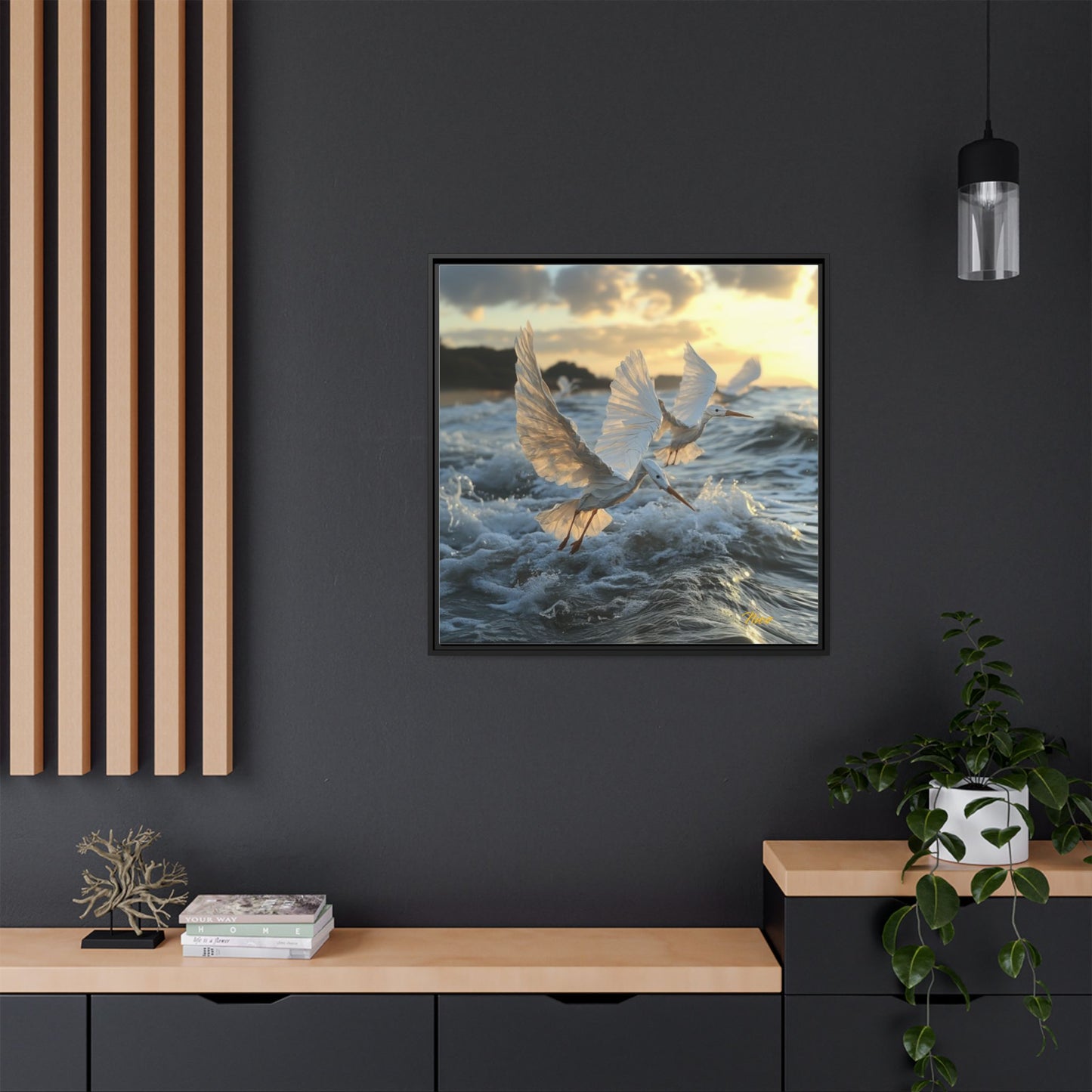 By The Seaside Series Print #10 - Black Framed Canvas Print