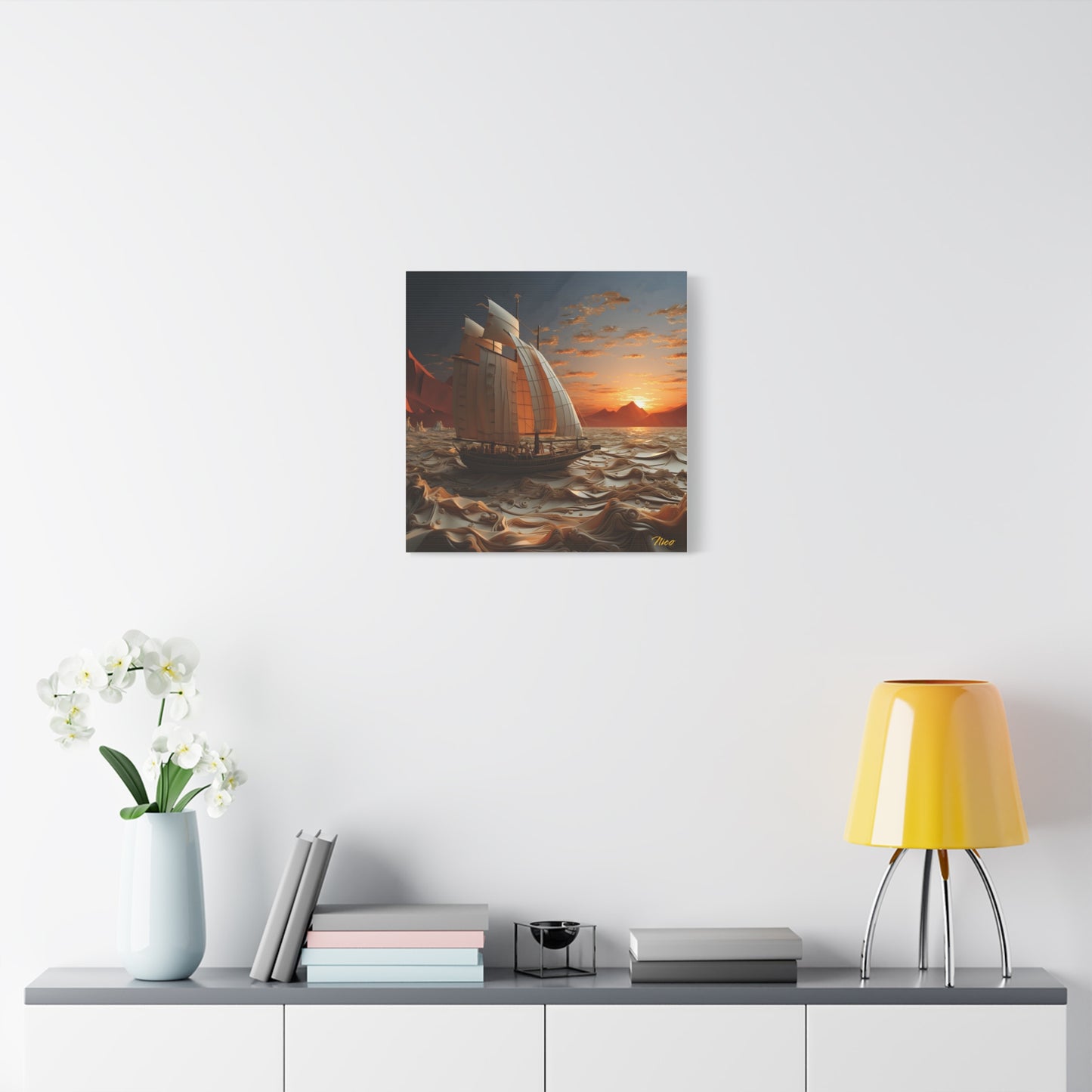 Into The Sunset Series Print #1 - Streched Matte Canvas Print, 1.25" Thick