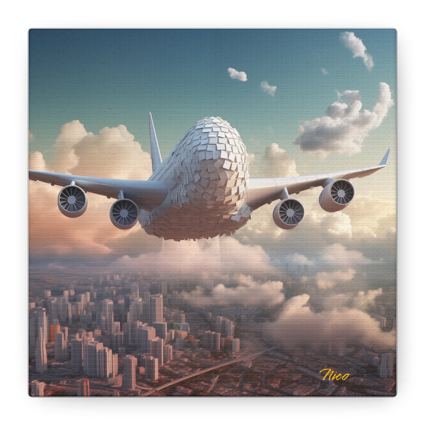 Frequent Flyer Miles Series Print #1 - Streched Matte Canvas Print, 1.25" Thick