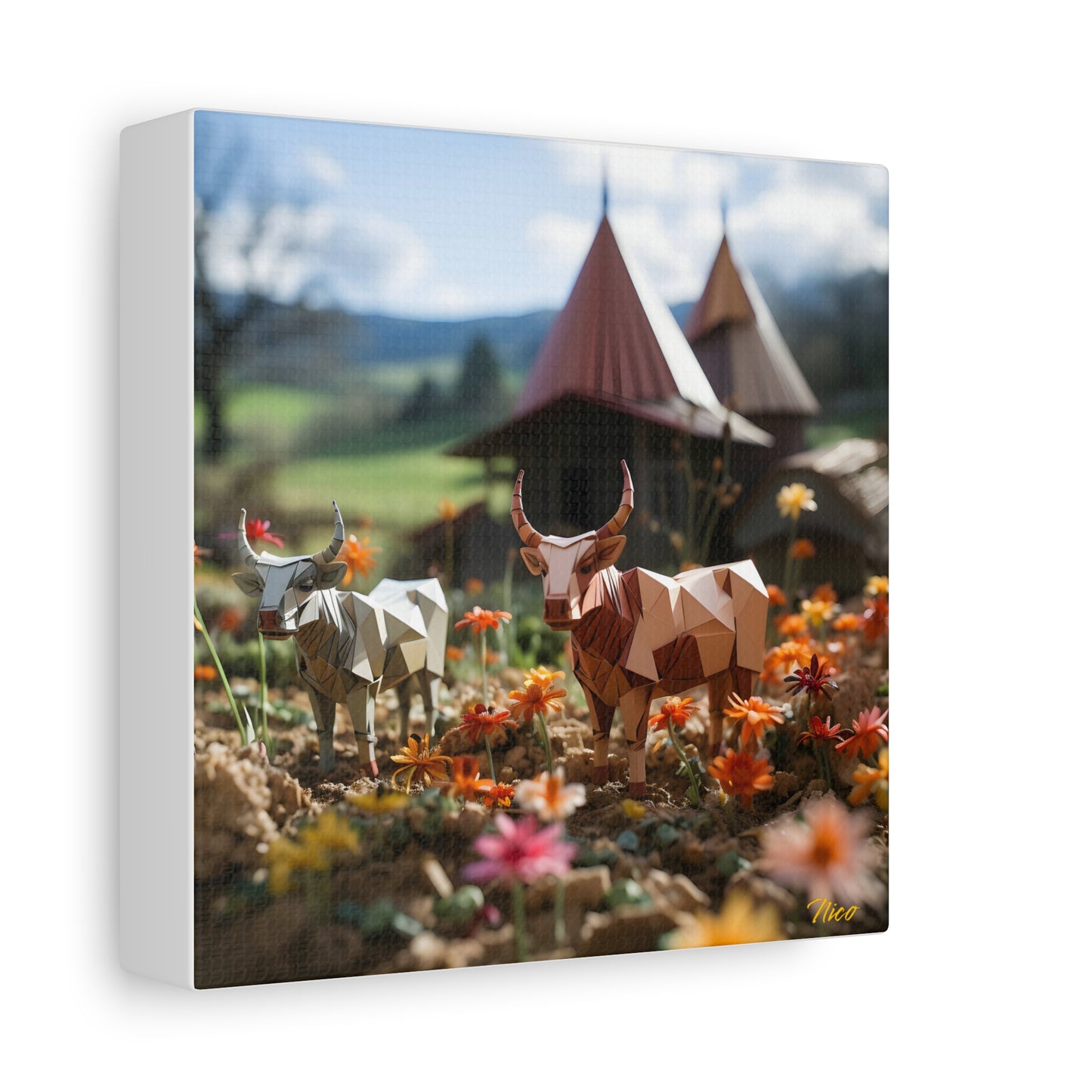 Meadow By The Farm Series Print #8 - Streched Matte Canvas Print, 1.25" Thick