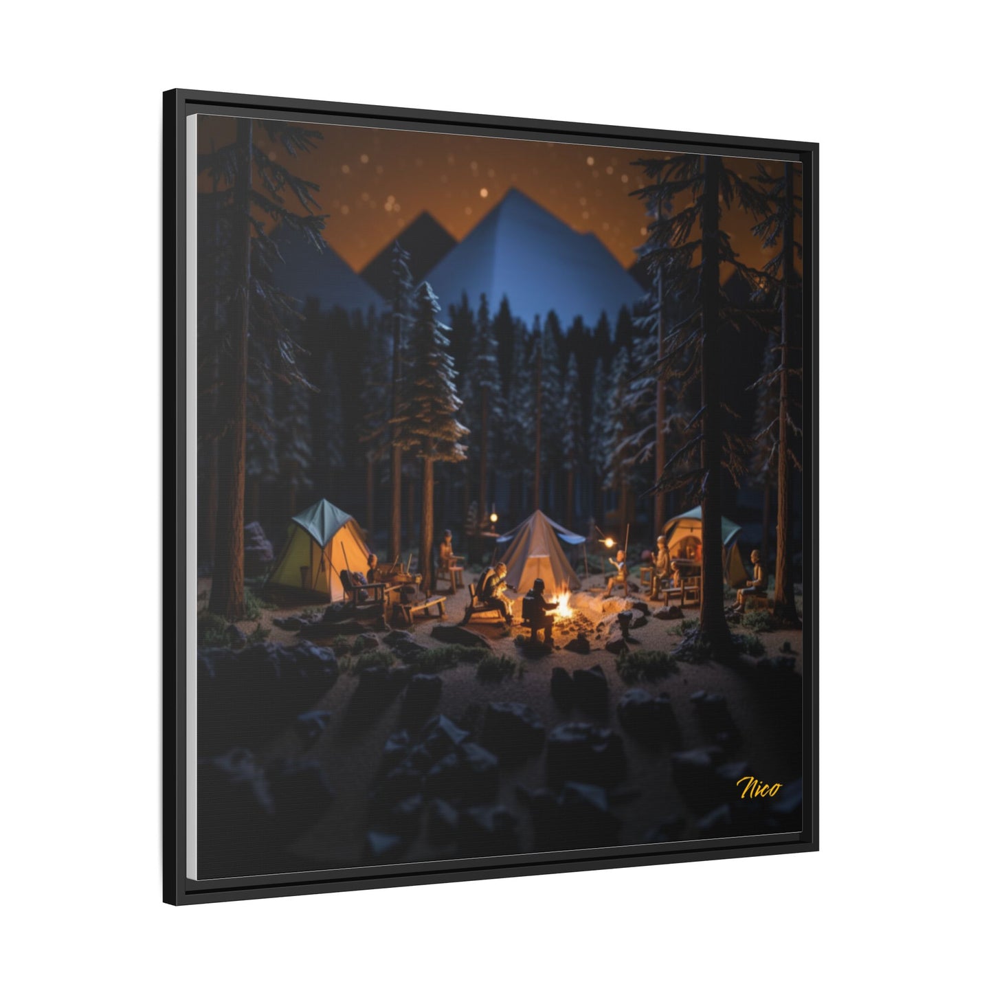 Under The Starry Skies Series Print #1 - Black Framed Canvas Print