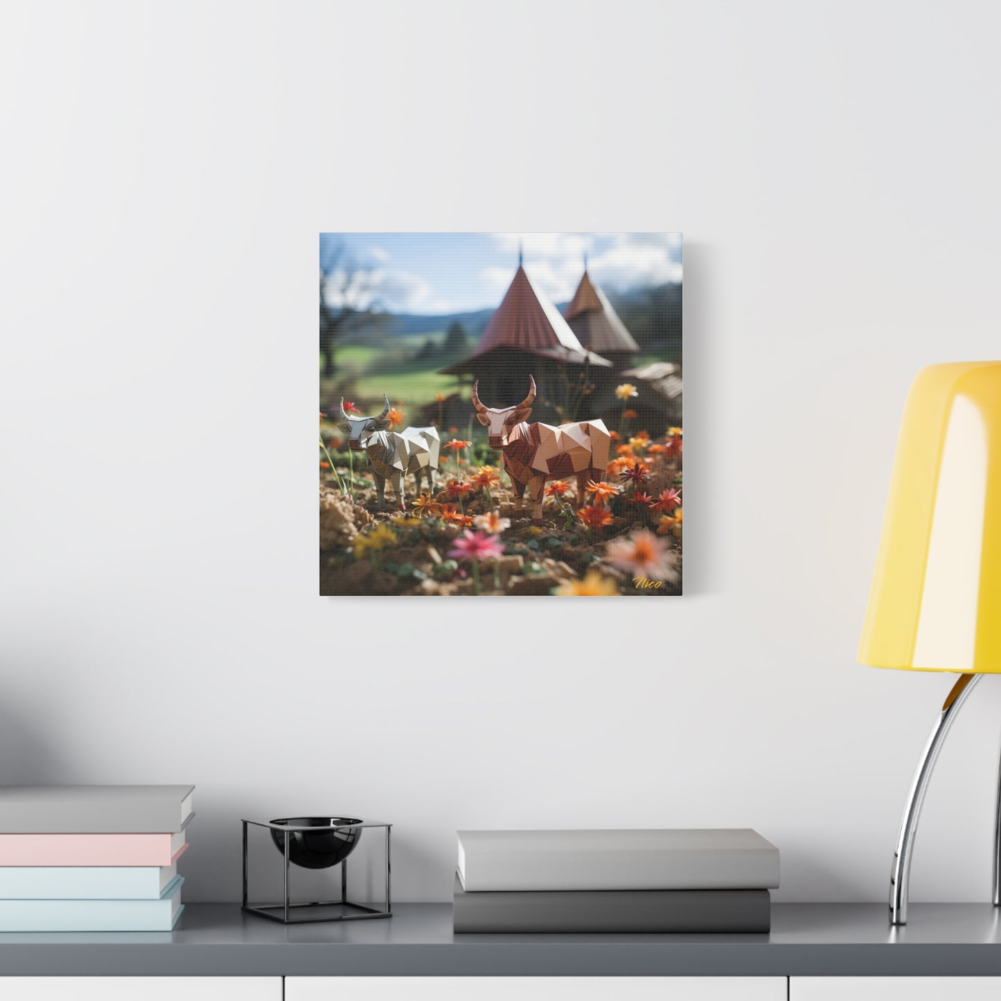 Meadow By The Farm Series Print #8 - Streched Matte Canvas Print, 1.25" Thick