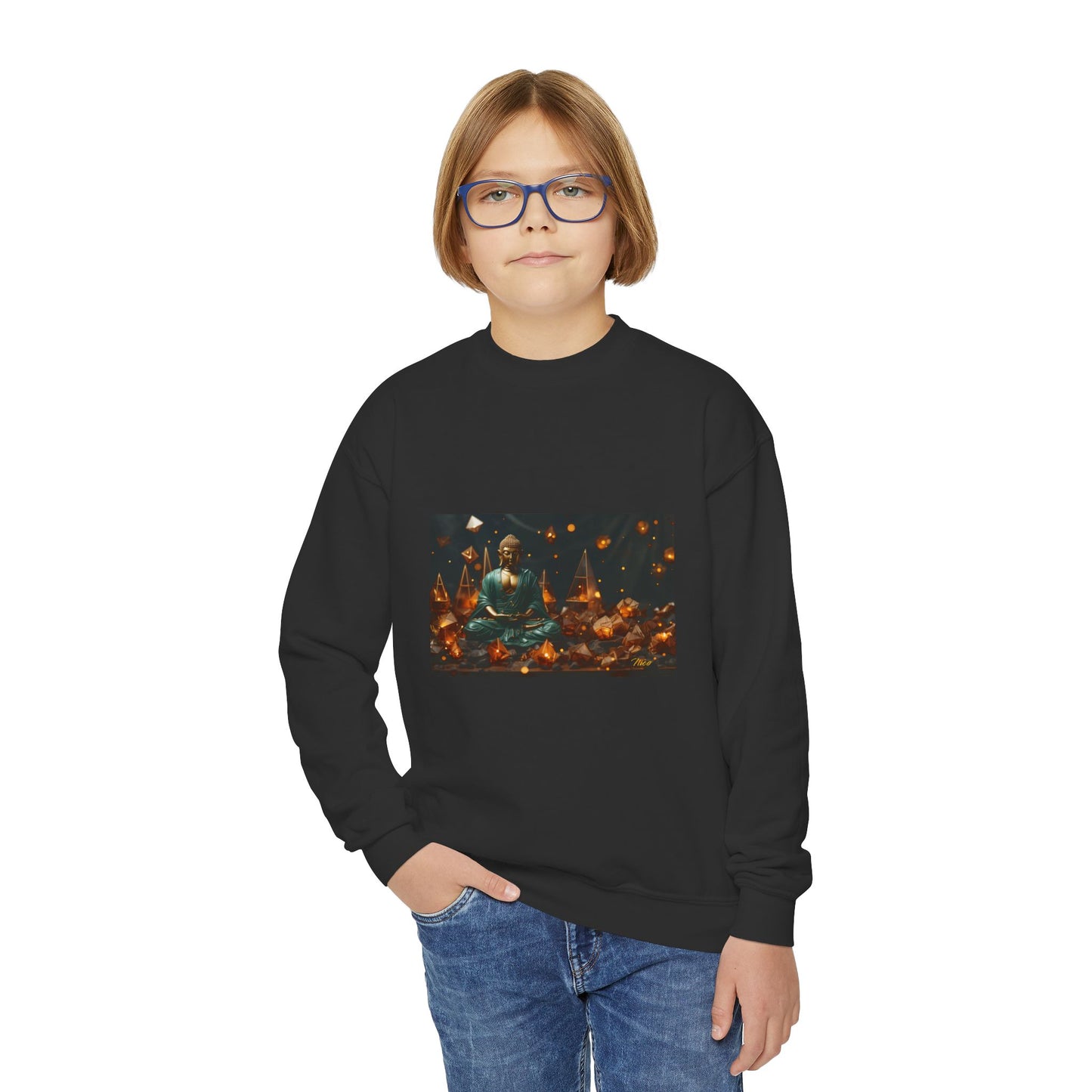 Ascending Buddah Series Print #4 Youth Crewneck Sweatshirt