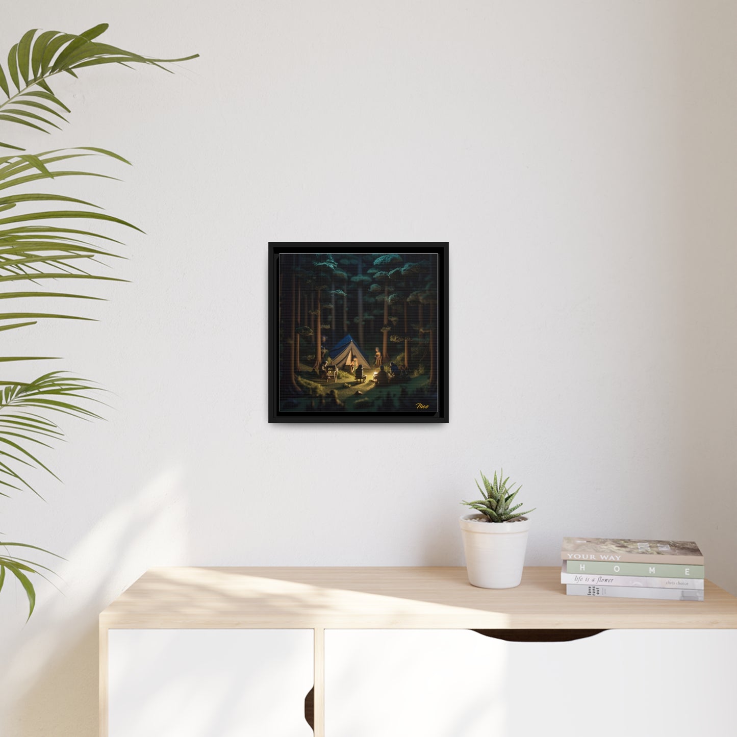 Campfire Series Print #6 - Black Framed Canvas Print