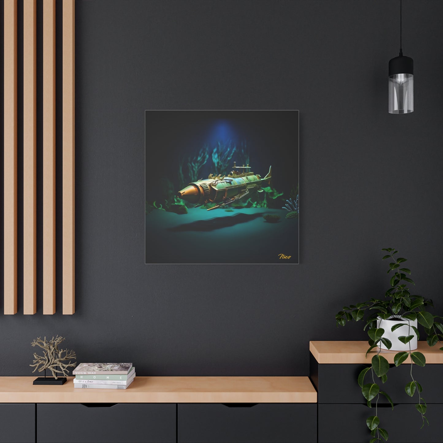 20,000 Leagues Under The Sea Series Print #6 - Streched Matte Canvas Print, 1.25" Thick