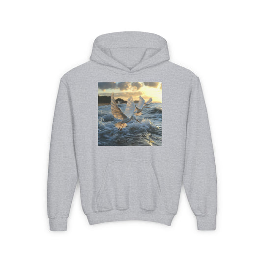 By The Seaside Series Print #10 Youth Heavy Blend Hooded Sweatshirt