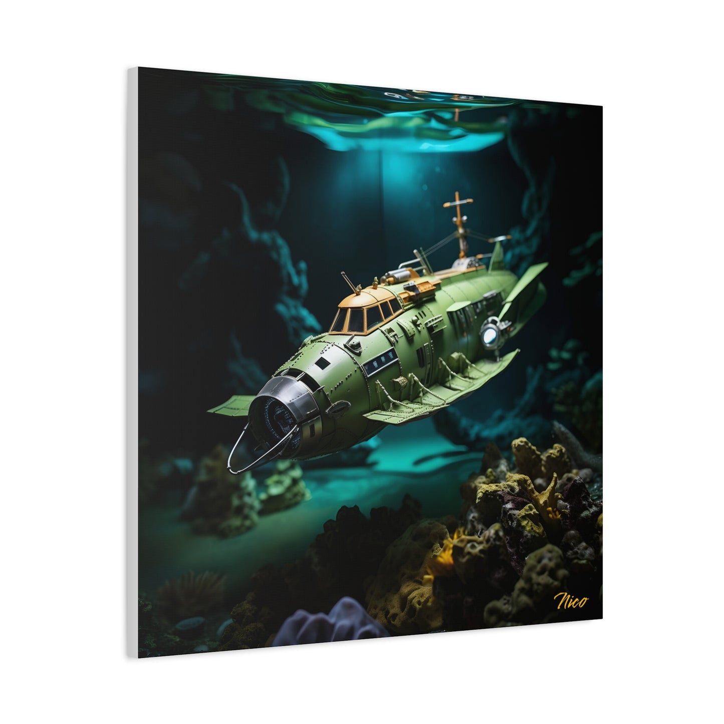 20,000 Leagues Under The Sea Series Print #10 - Streched Matte Canvas Print, 1.25" Thick