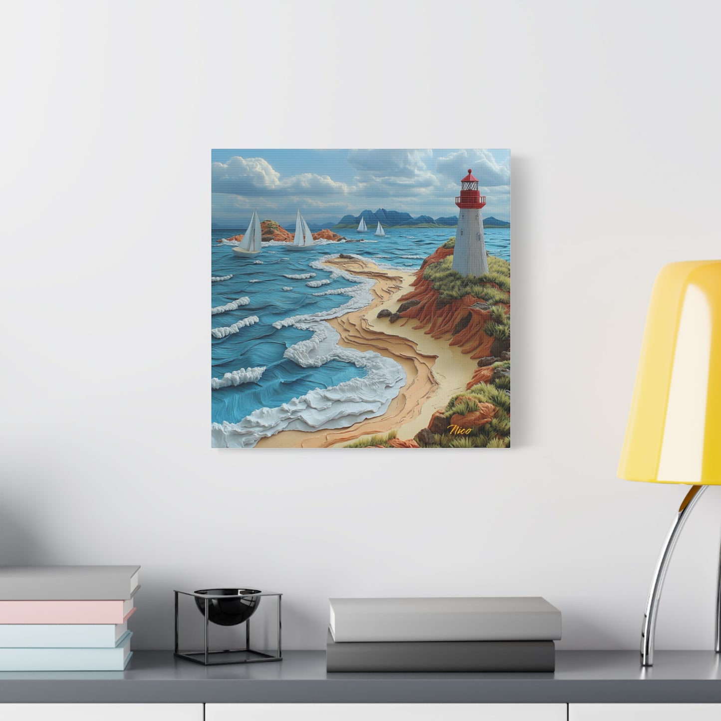 By The Seaside Series Print #4 - Streched Matte Canvas Print, 1.25" Thick