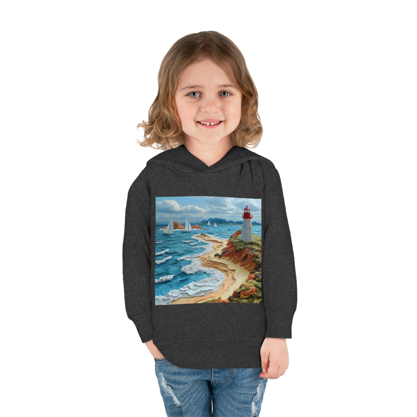 By The Seaside Series Print #4 Toddler Pullover Fleece Hoodie