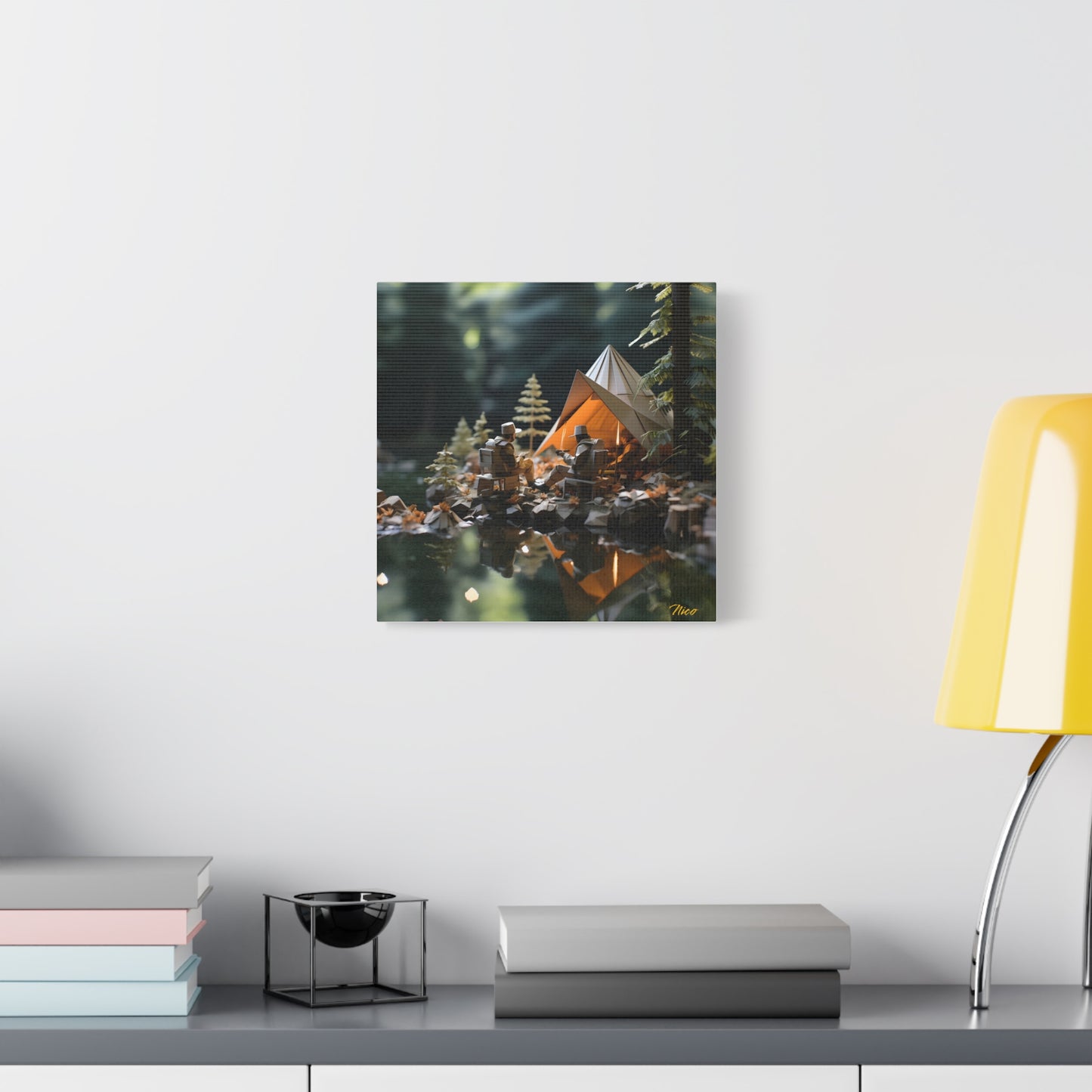 Relaxing By The Brook Series Print #10 - Streched Matte Canvas Print, 1.25" Thick