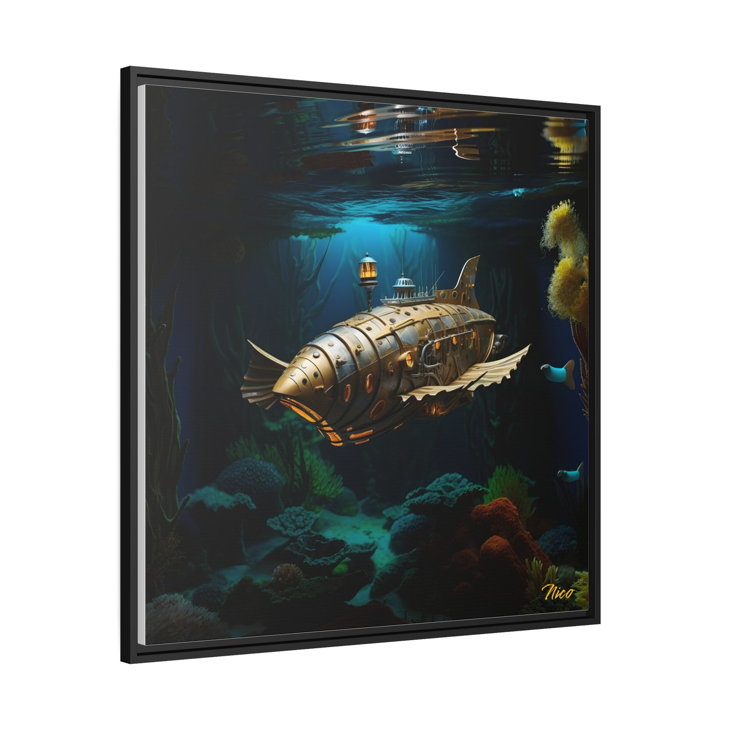 20,000 Under The Sea Series Print #9 - Black Framed Canvas Print