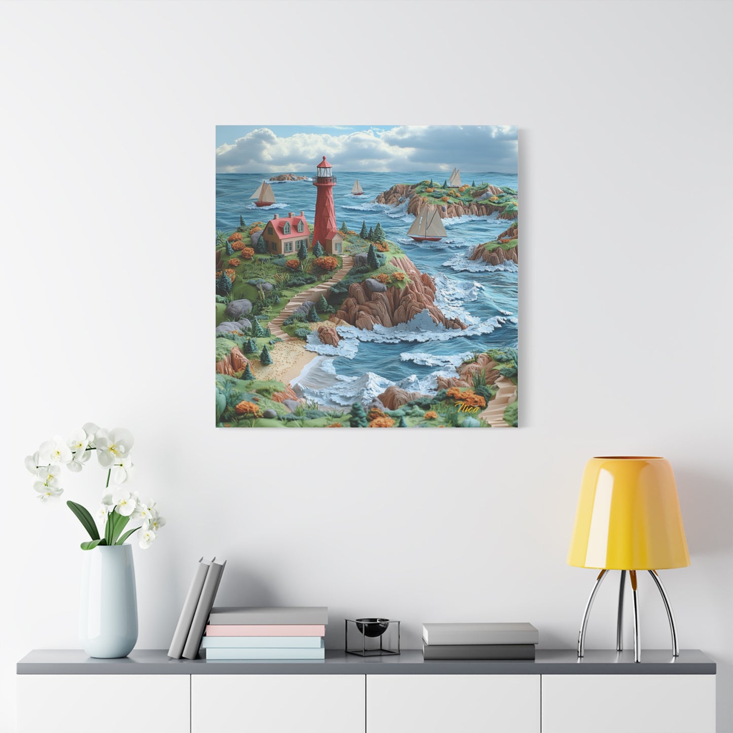 By The Seaside Series Print #6 - Streched Matte Canvas Print, 1.25" Thick