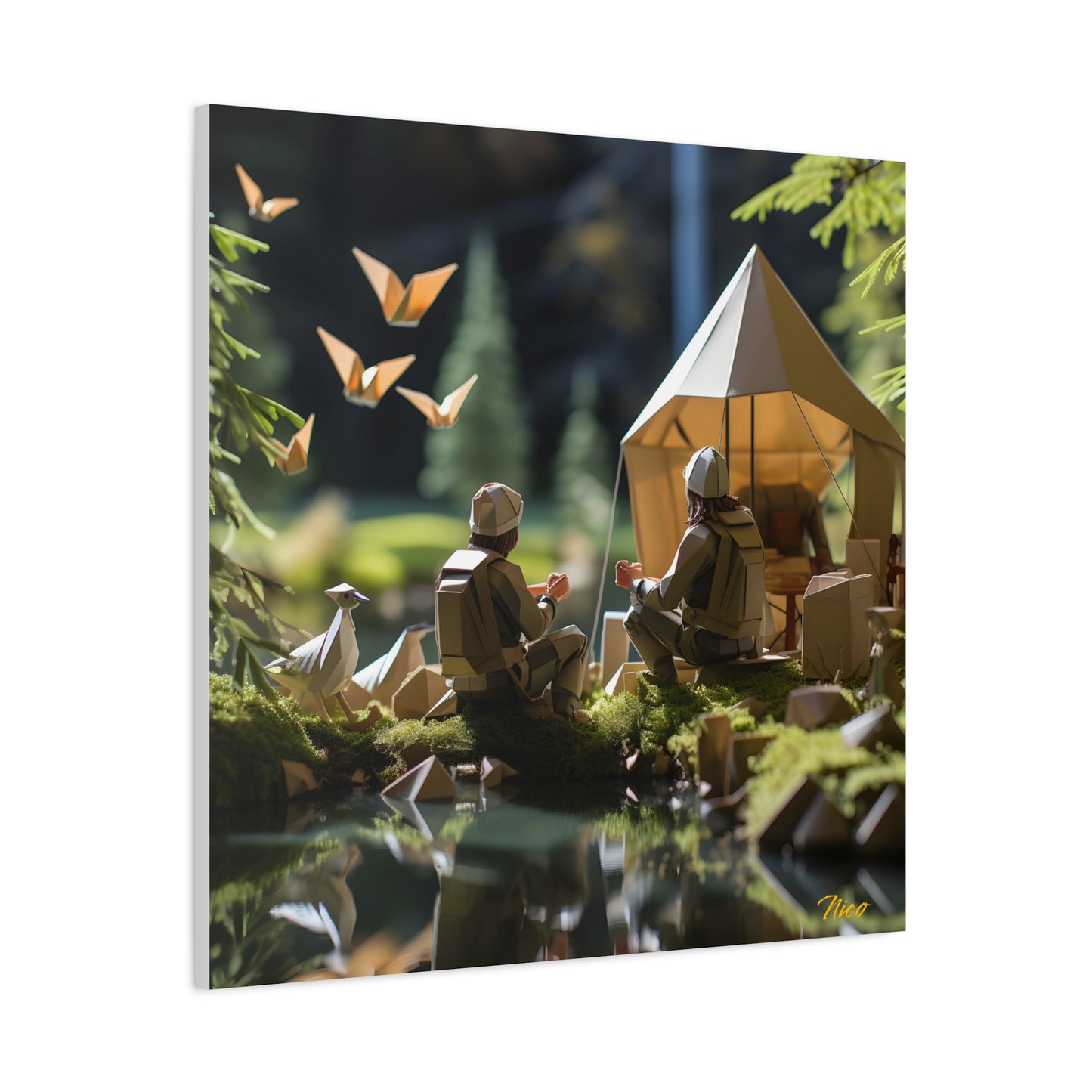 Relaxing By The Brook Series Print #5 - Streched Matte Canvas Print, 1.25" Thick