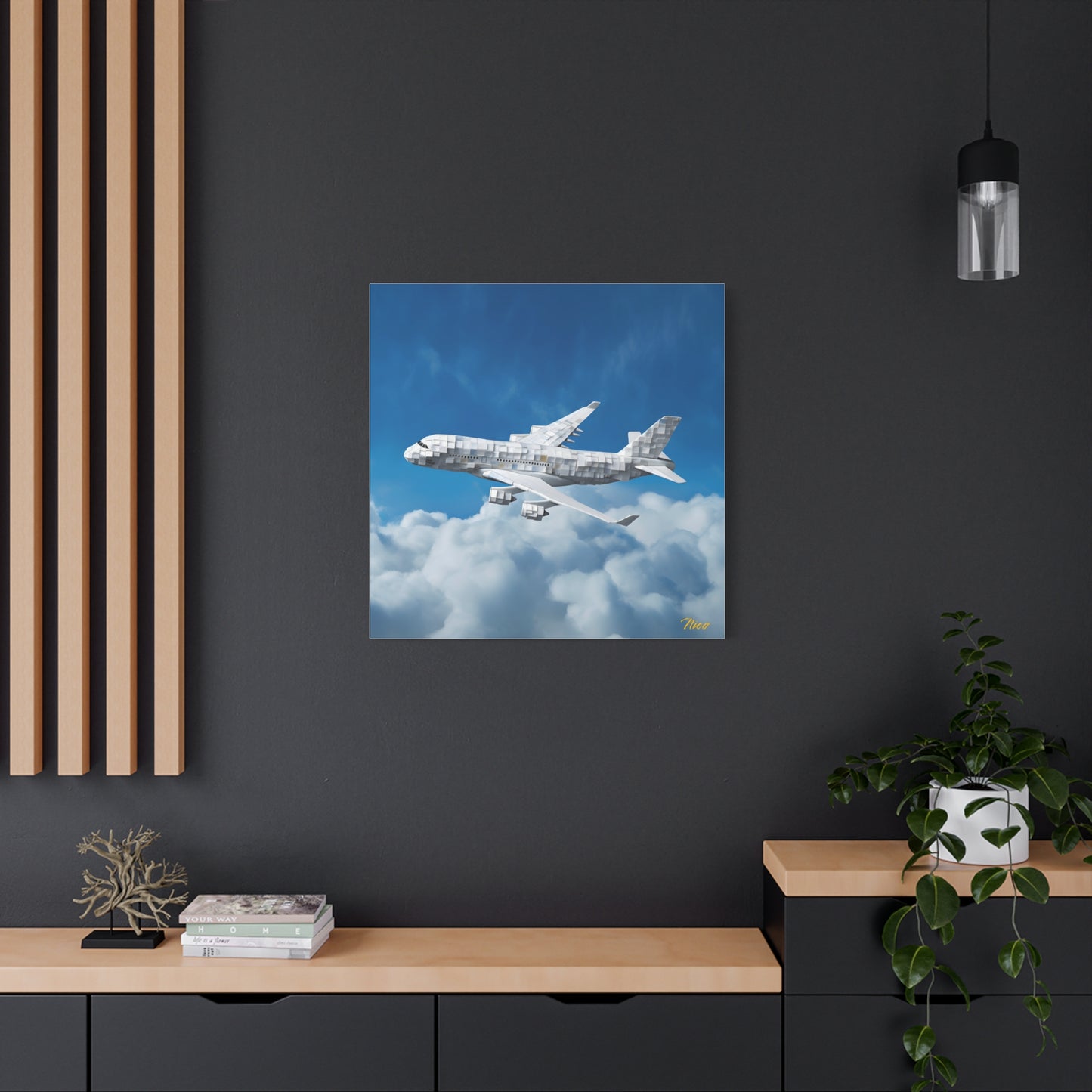 Frequent Flyer Miles Series Print #5 - Streched Matte Canvas Print, 1.25" Thick