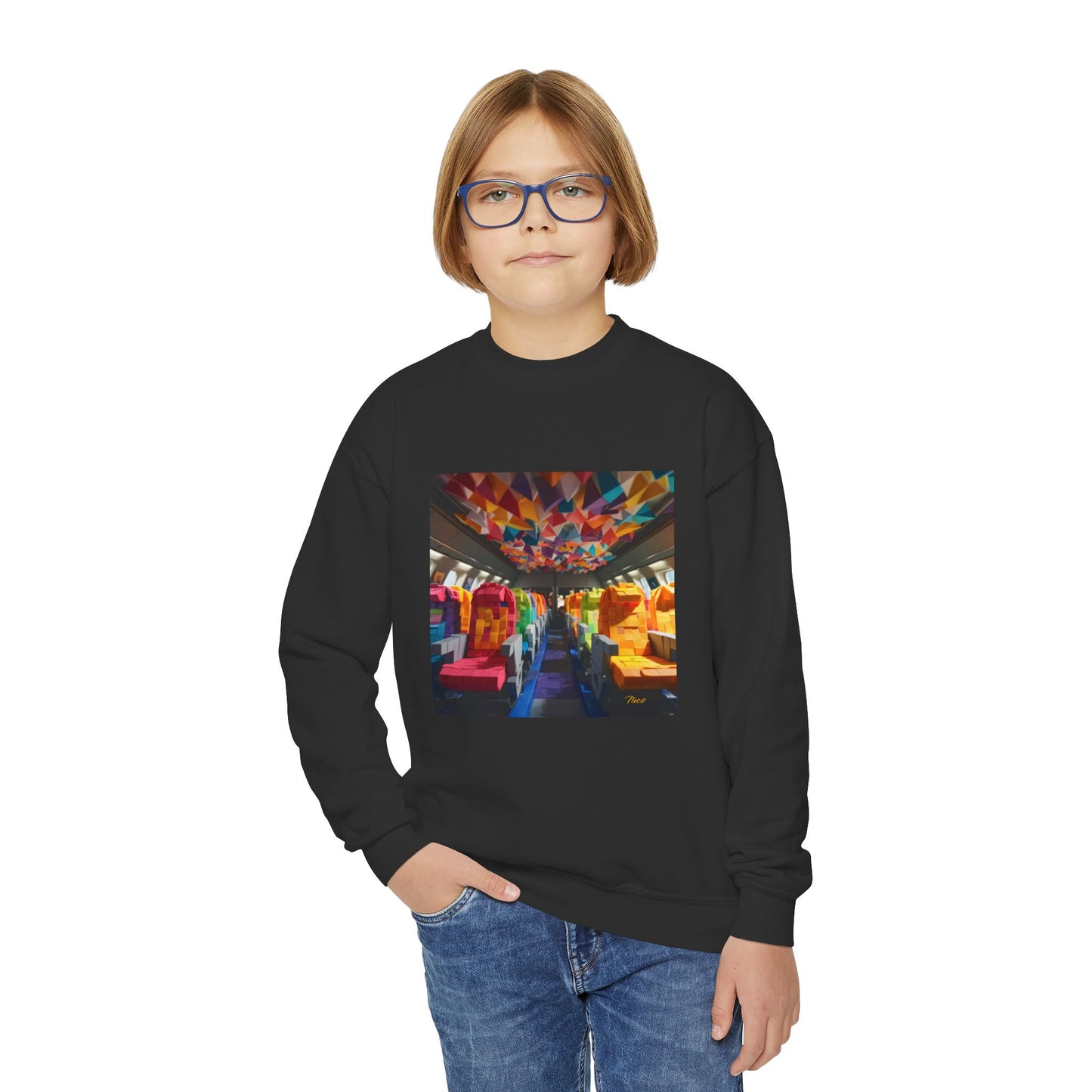 Frequent Flyer Miles Series Print #4 Youth Crewneck Sweatshirt