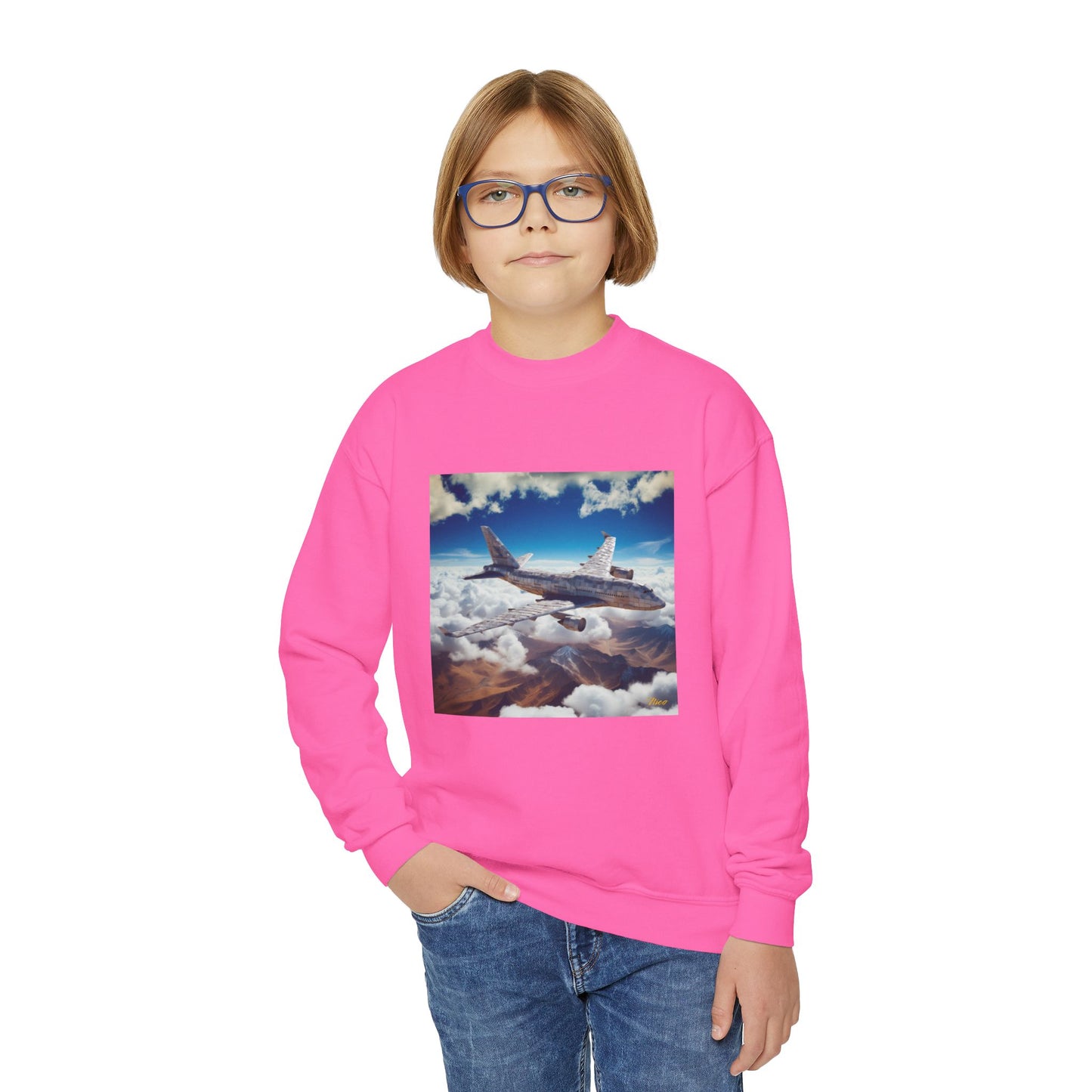 Frequent Flyer Miles Series Print #9 Youth Crewneck Sweatshirt