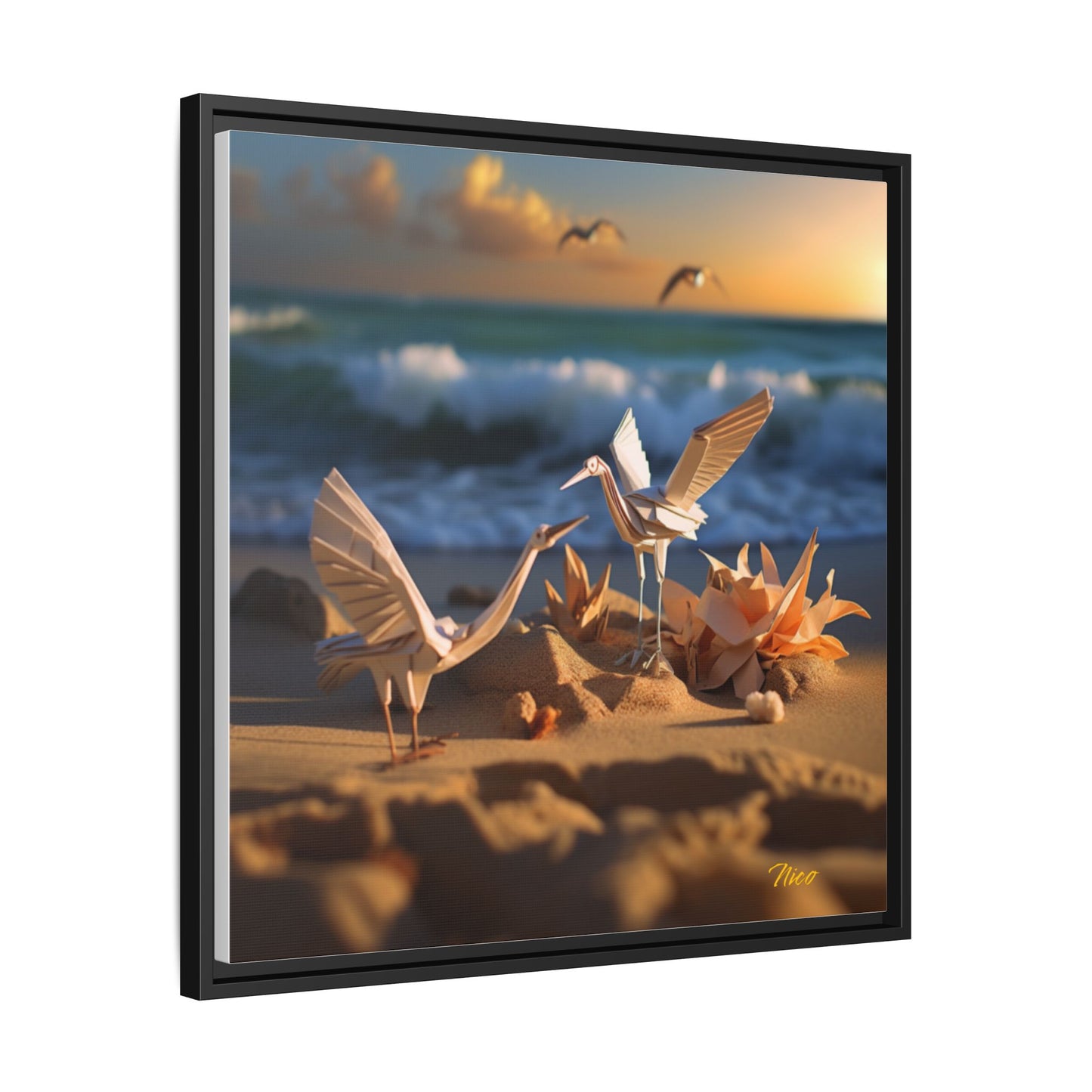 By The Seaside Series Print #3 - Black Framed Canvas Print