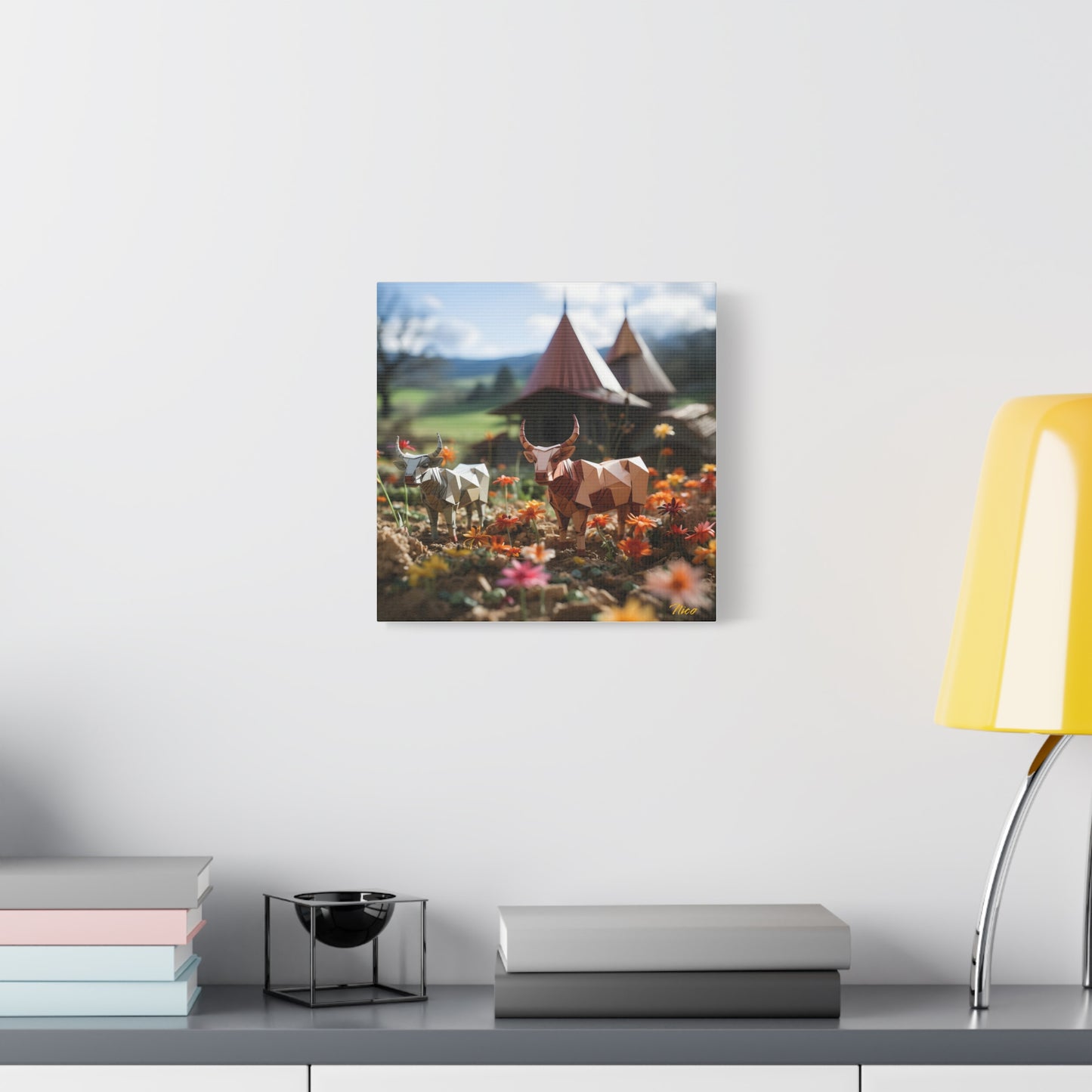 Meadow By The Farm Series Print #8 - Streched Matte Canvas Print, 1.25" Thick