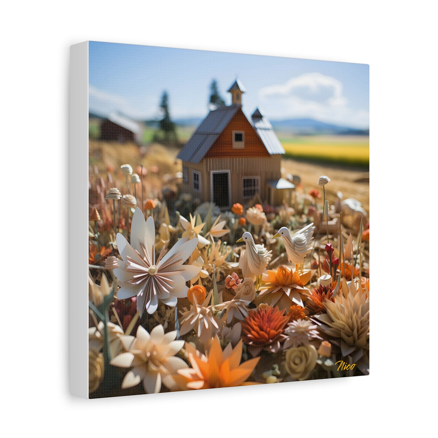 Meadow By The Farm Series Print #4 - Streched Matte Canvas Print, 1.25" Thick