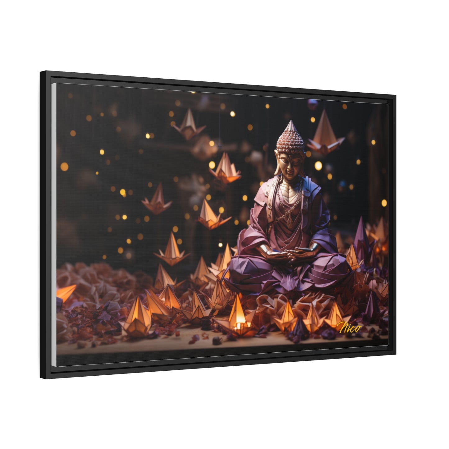 Ascending Buddha Series Print #6 - Black Framed Canvas Print