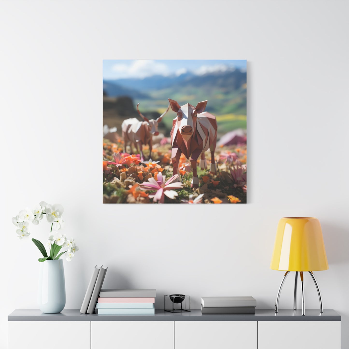 Meadow By The Farm Series Print #1 - Streched Matte Canvas Print, 1.25" Thick