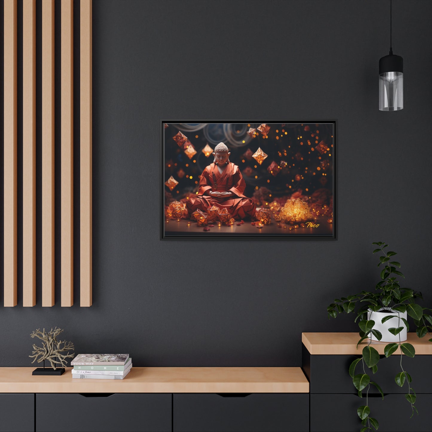 Ascending Buddha Series Print #7 - Black Framed Canvas Print