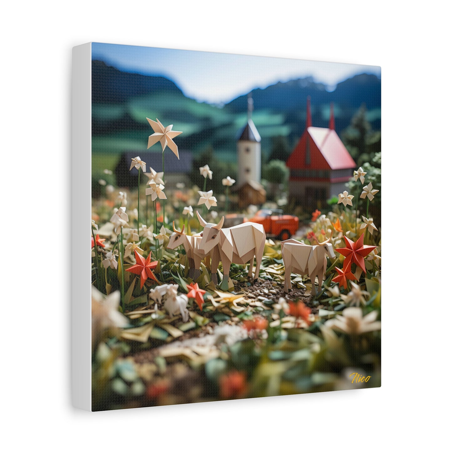 Meadow By The Farm Series Print #5 - Streched Matte Canvas Print, 1.25" Thick