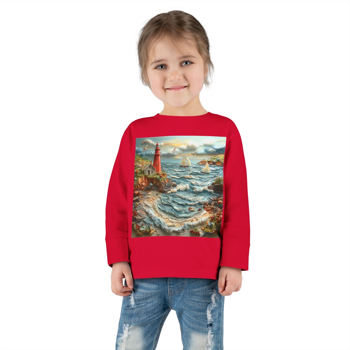 By The Seaside Series Print #2 Toddler Long Sleeve Tee