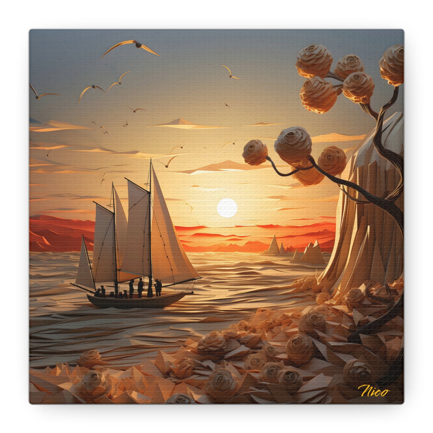 Into The Sunset Series Print #10 - Streched Matte Canvas Print, 1.25" Thick