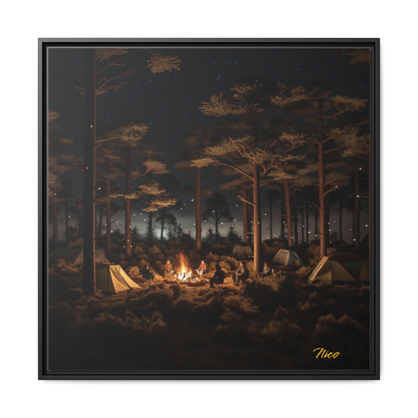 Under The Starry Skies Series Print #9 - Black Framed Canvas Print