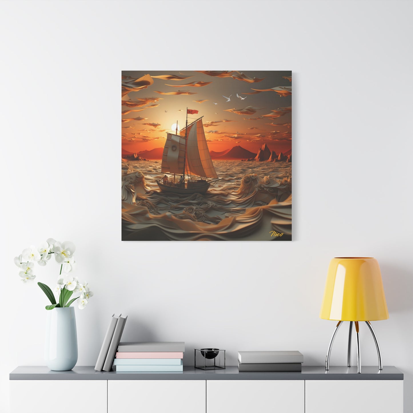 Into The Sunset Series Print #7 - Streched Matte Canvas Print, 1.25" Thick