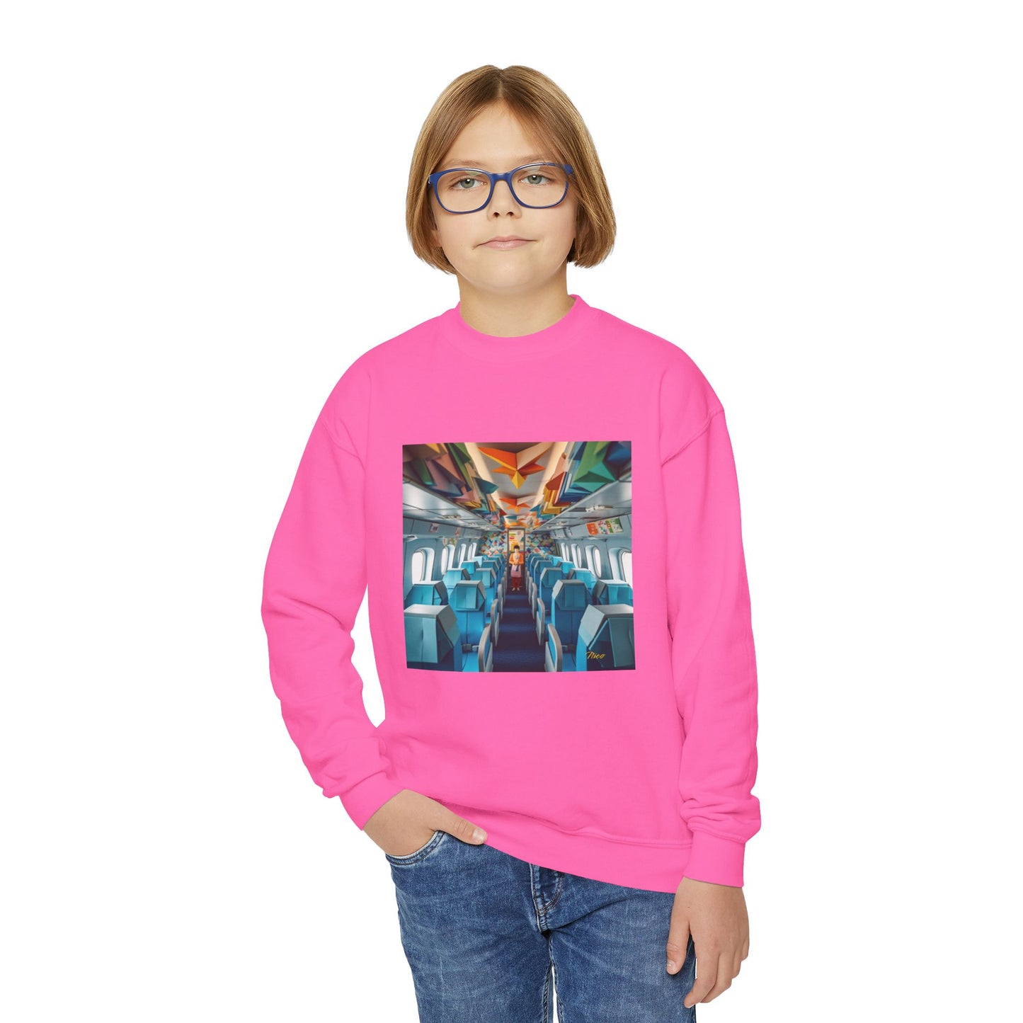 Frequent Flyer Miles Series Print #6 Youth Crewneck Sweatshirt