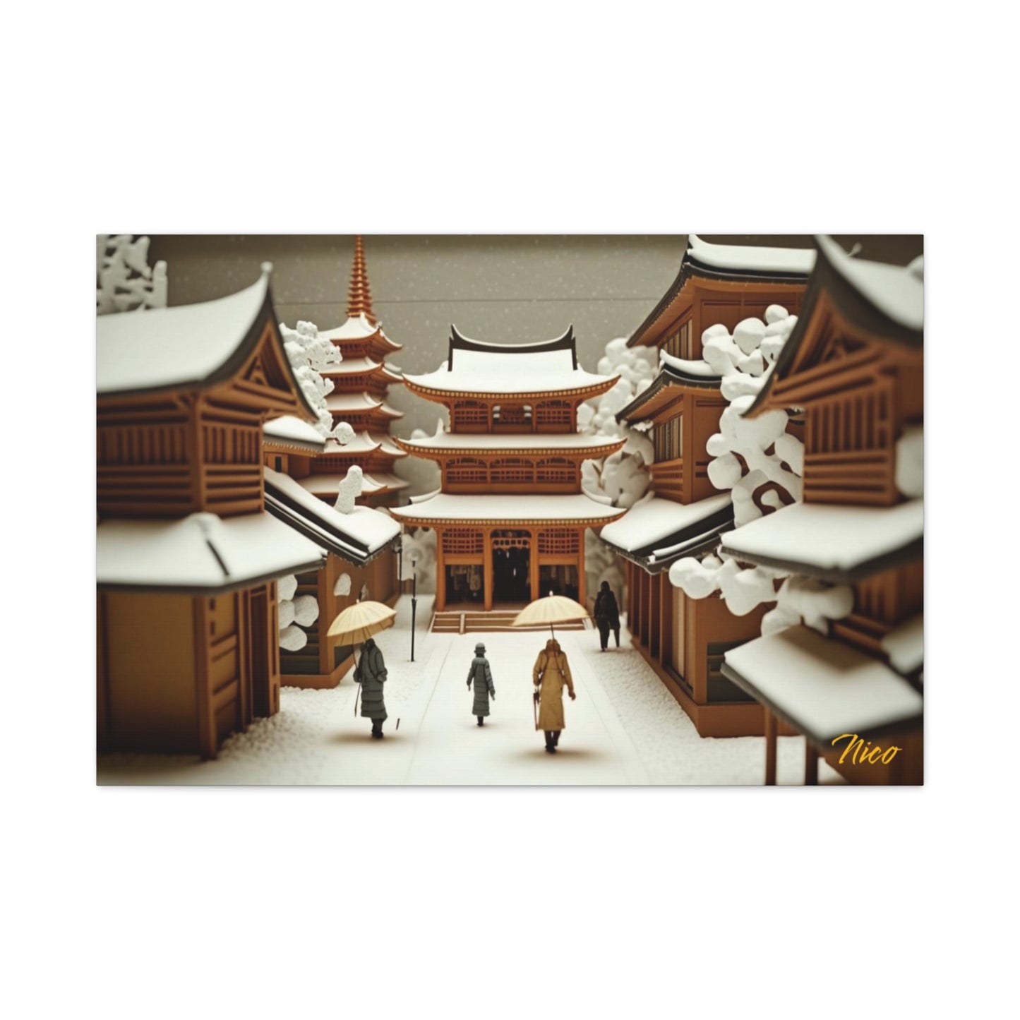 Asian Snow Series Print #10 - Streched Matte Extended Canvas Print, 1.25" Thick