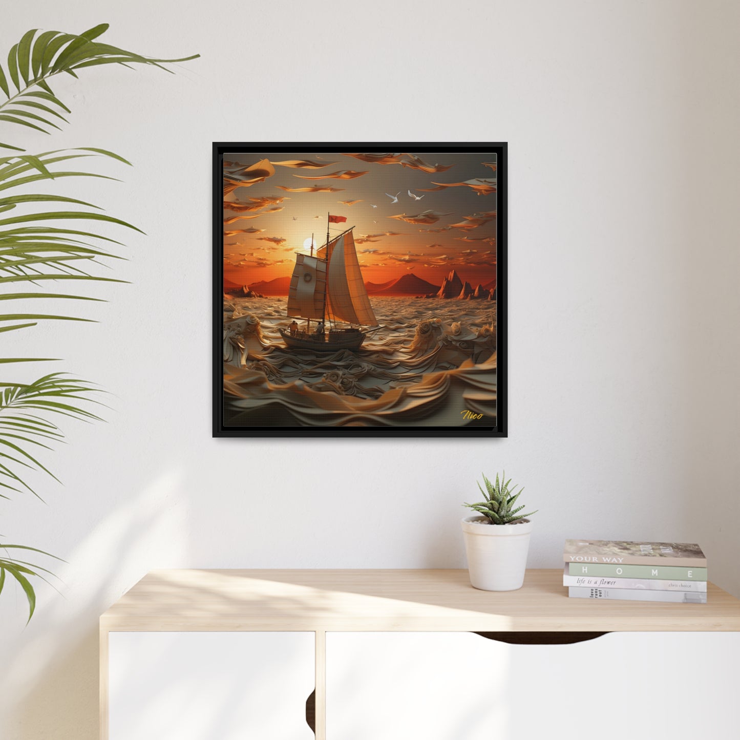 Into The Sunset Series Print #7 - Black Framed Canvas Print