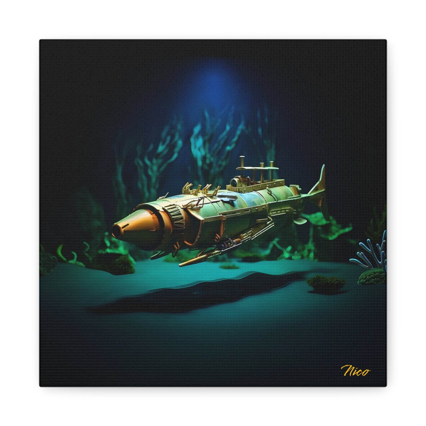 20,000 Leagues Under The Sea Series Print #6 - Streched Matte Canvas Print, 1.25" Thick