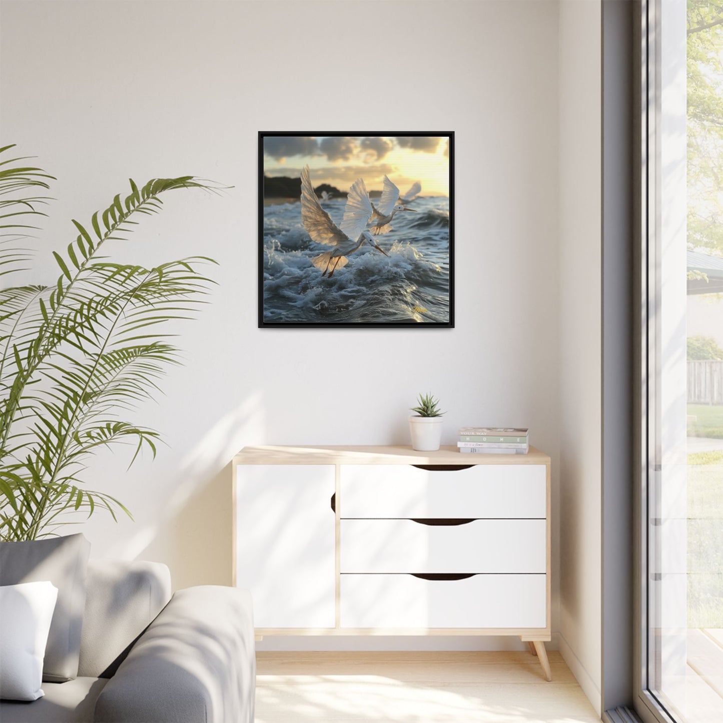 By The Seaside Series Print #10 - Black Framed Canvas Print